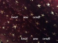 Burgundy Organza - Gold Stars Patterned Fabric