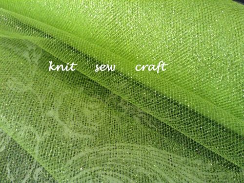 Lime Sparkle Net 30cm Wide Netting Crafts Bows Material 1m Club Green