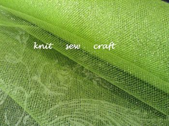 Sparkle Net Lime Green Material Sold Per Half Metre