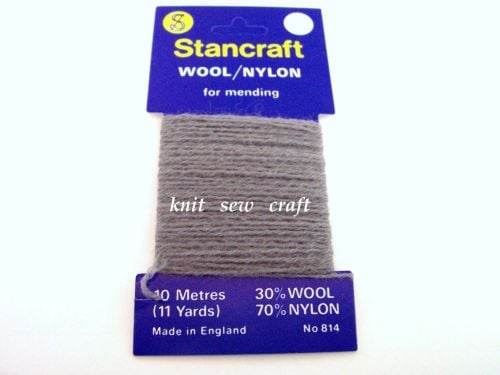 Mid Grey Darning Wool - 10 Metres Stancraft Mending Thread