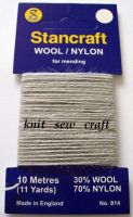 Light Grey Sock Darning Wool - Stancraft 10 Metres of Thread
