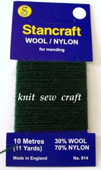 Dark Green Darning Wool For Mending Repairs - Stancraft