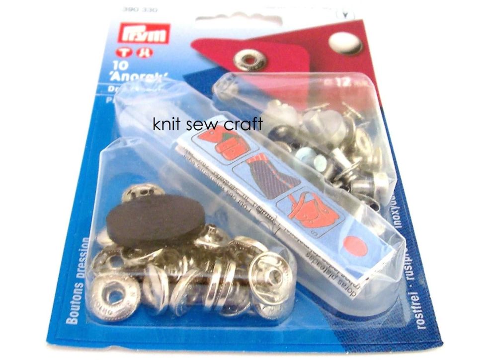 Prym Silver Anorak Press Fasteners 390330
