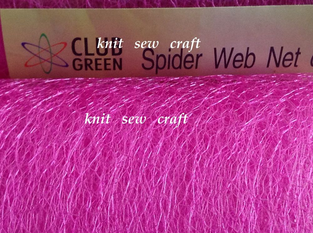 Fuchsia Pink Spider Web Net 15cm Netting Craft Material 1m Club Green
