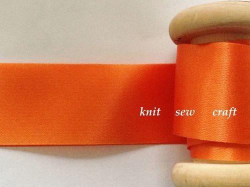 Orange Blanket Binding 1 Metre x 72mm Folded Satin Ribbon Fabric Tape