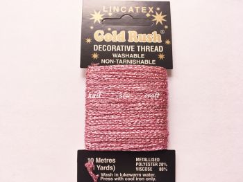 pink metallic glitter decorative sewing thread Lincatex 10m Gold Rush
