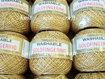 Twilleys Goldfingering No. 5 Metallic Crochet Thread - Light Gold