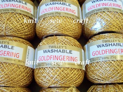 Twilleys Goldfingering Metallic Knitting And Crochet Yarn - Gold