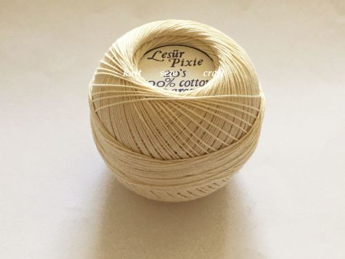 20s Ecru Crochet Thread 100% Cotton Lesur Pixie