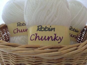Robin Chunky Knitting Wool 100g White 4035-040