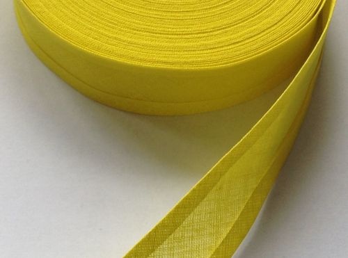 25mm Wide Lemon Yellow Cotton Bias Tape