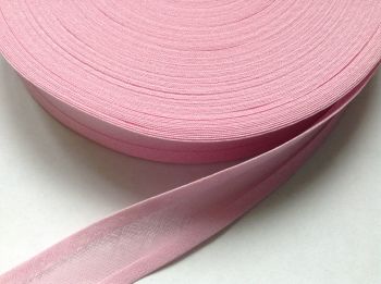 50 metres x 25mm cotton bias binding baby pink