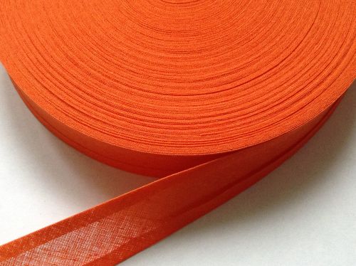 Orange Colour Bias Binding - 50 Metre Reel
