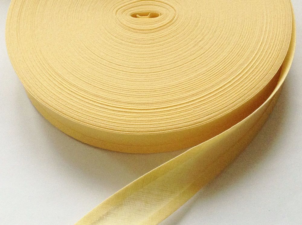 Primrose Yellow Bias Binding 50 Metre Reel
