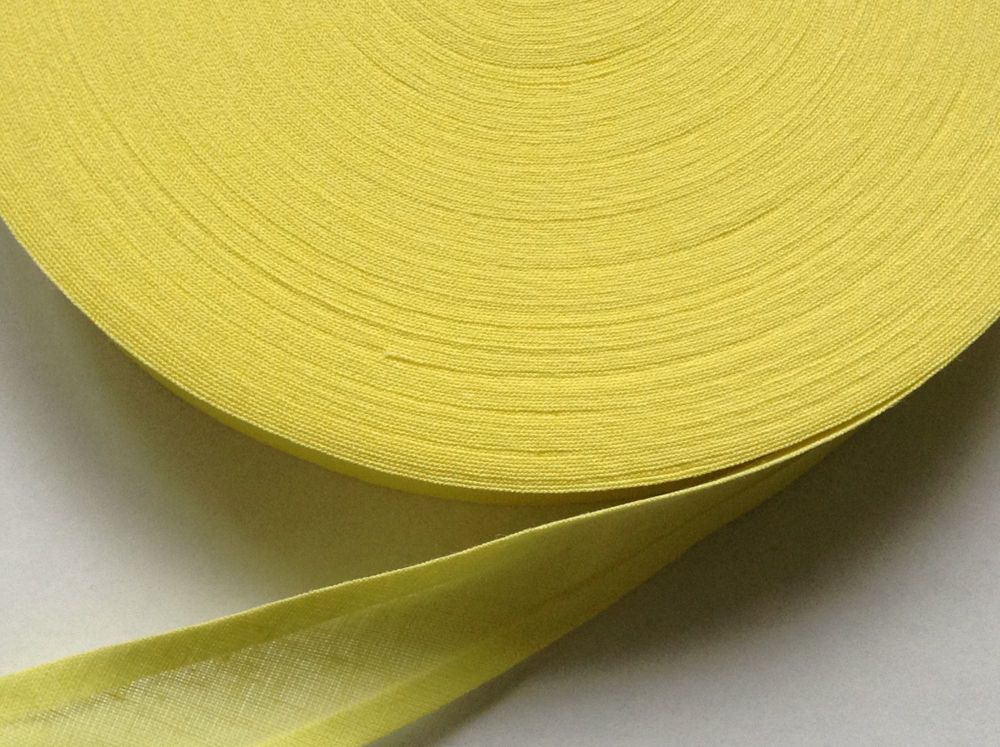 Sherbert Yellow Cotton Bias - 50 Metre Reel