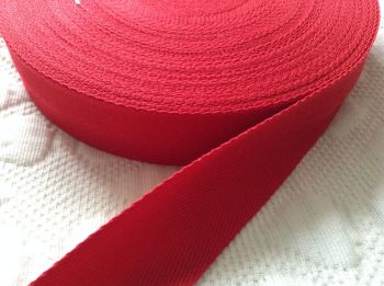red webbing tape 38mm soft woven herringbone pattern for bags aprons