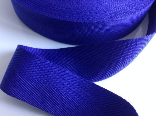 25mm Wide Soft Herringbone Webbing Tape - Royal Blue
