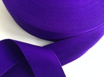 Purple Blanket Binding 38mm Wide Woven Herringbone Twill