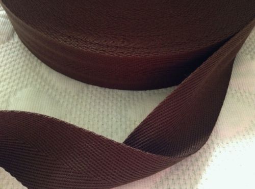 38mm Brown Herringbone Webbing Tape Soft Acrylic Twill for Aprons Bags