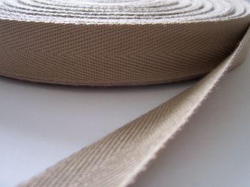 Beige Blanket Binding 38mm Wide Herringbone Webbing 1/2 Metre