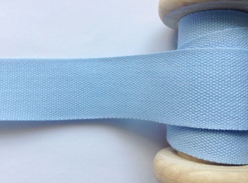 14mm Blue Tape Aprons Cushion Ties 1/2 Metre Light Blue Cotton