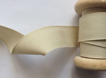 14mm Light Beige Cotton Tape Aprons Pinafores Ties Half Metre