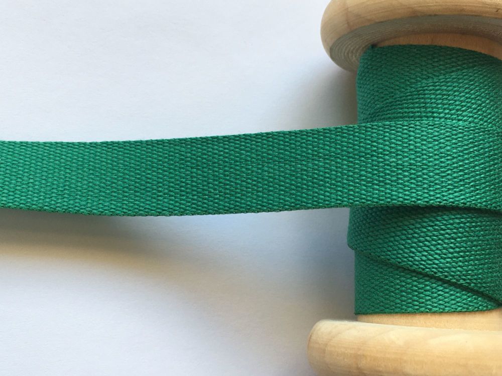 14mm Dark Green Cotton Tape For Aprons Bunting Crafts