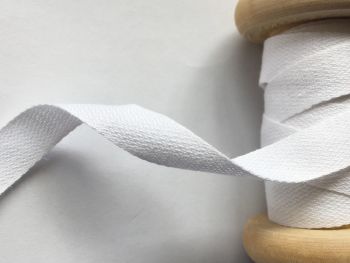 13mm wide white cotton twill tape - 5 metres