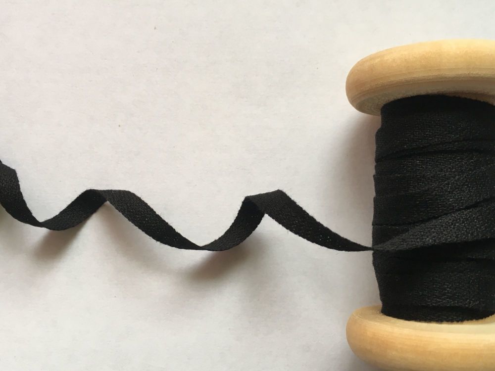 Cotton Tape 10 metres Black 6mm Wide Twill