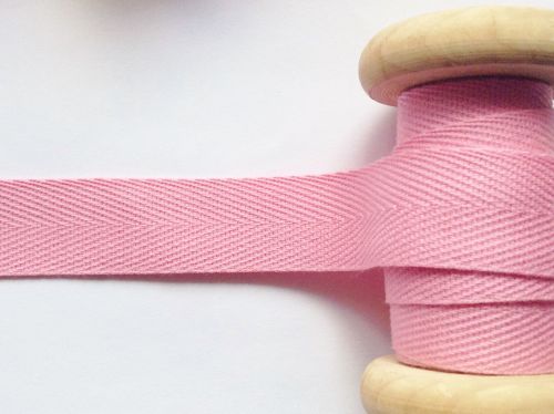 Light Pink Herringbone Pattern Woven 20mm Webbing Tape