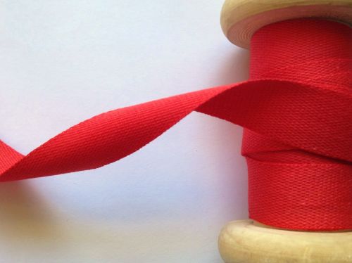 Half Inch Wide Cotton Apron Ties Tape Manubens Red 046