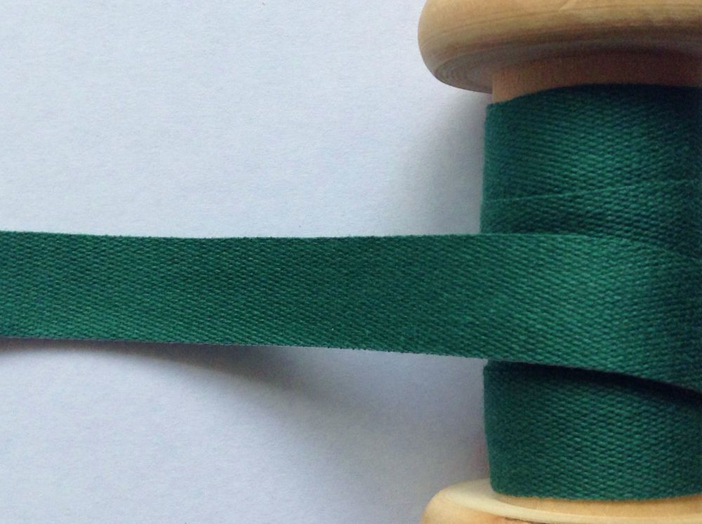 14mm Forest Green Cotton Tape Apron Ties Cushions Manubens