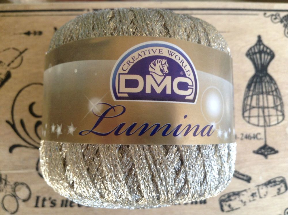 DMC Lumina Metallic Crochet Thread - White Gold L3866