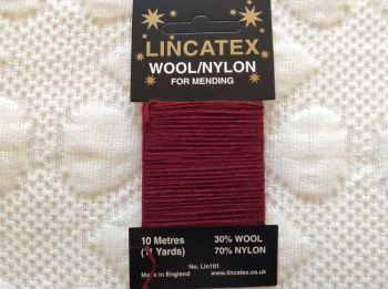 Lincatex sock darning wool Maroon Red 10 metres
