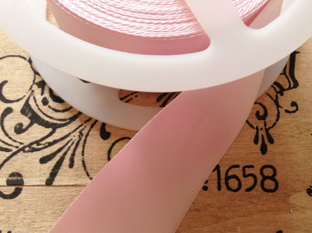 pink satin blanket binding ribbon 3 metres x 72mm folded CB14F/03