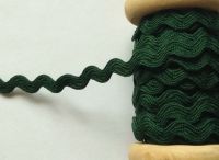 Ric Rac Braid Ribbon Trim Dark Green 7mm Wide Per Metre