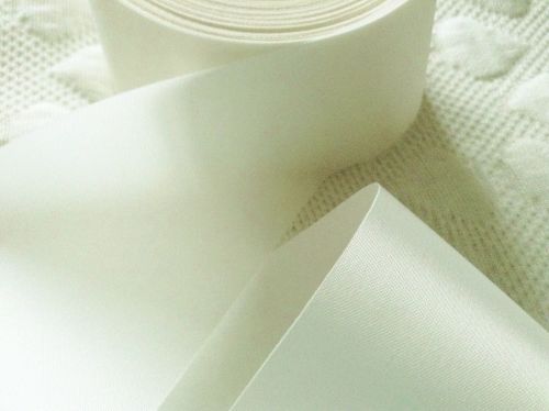 Ivory Satin Blanket Binding Ribbon 72mm Off White Fabric Trimming 1m