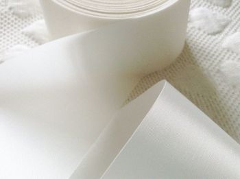White Satin Ribbon 72mm Wide Sewing Blanket Binding Trimming