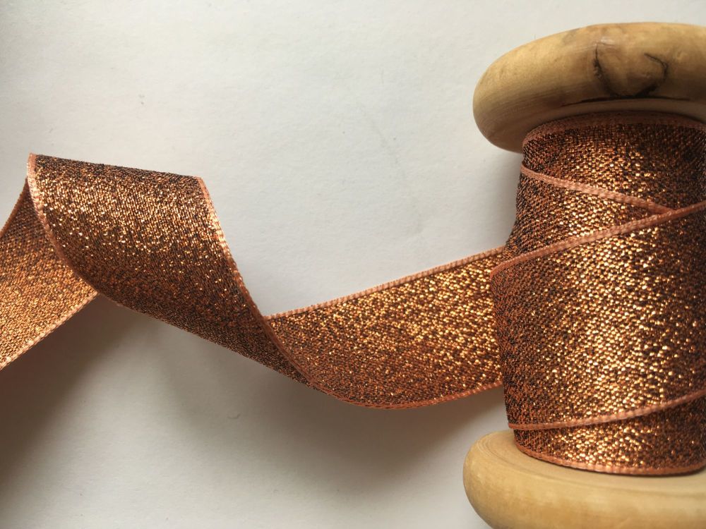 25mm Metallic Dark Gold Ribbon - Berisfords