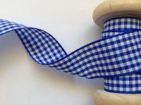 Royal Blue Gingham Ribbon - Berisfords