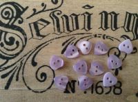 Lilac Heart Buttons Set of 10 x 11mm