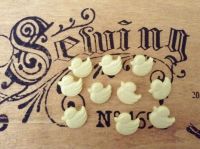 Cream Duck Buttons Set of 10 x 14mm