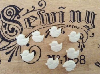White Duckling Buttons For Sewing Crafts