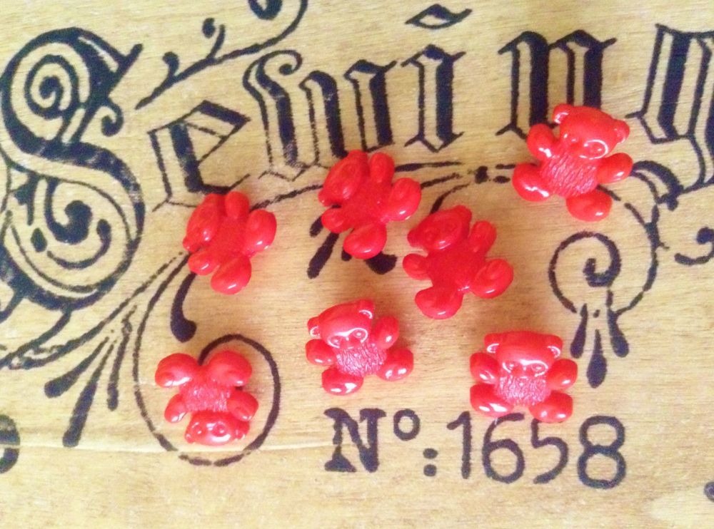 Red Teddy Bear Shaped Buttons