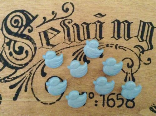 10 Baby Blue Ducklings -Duck Buttons