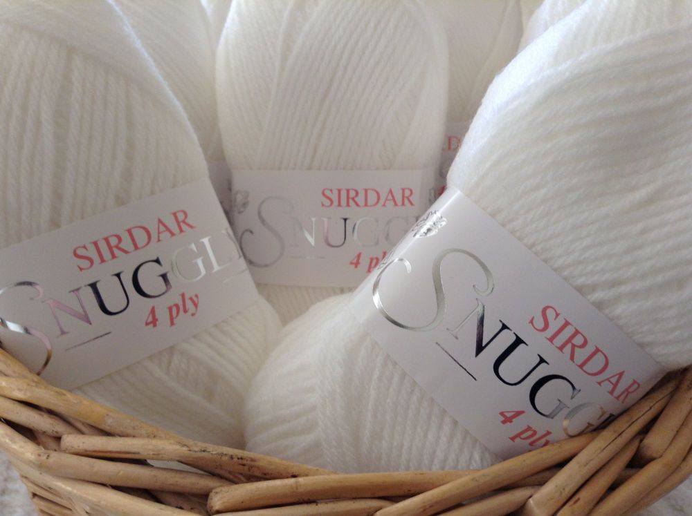 Sirdar Snuggly 4ply Wool 50g White Baby Yarn