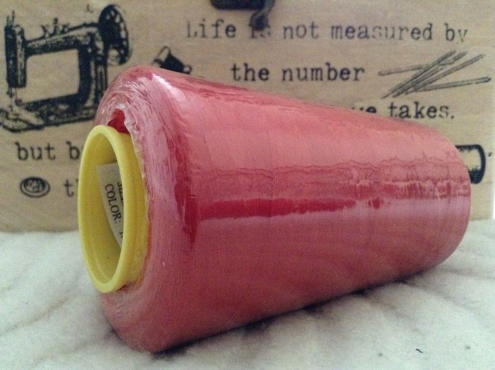 Red Overlocker Thread Spun Polyester 5000 Yards Spool
