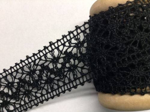 Black Crochet Lace Ribbon Made by May Arts