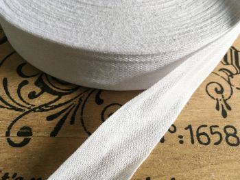 Cotton Tape for Aprons & Bunting White 50 metres x 25mm