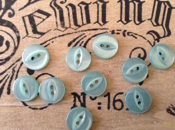 turquoise fisheye buttons set of 10 x 14mm